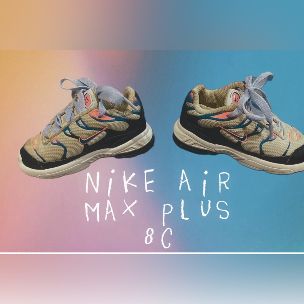 Nike Toddler Max Air Plus Shoes White/black/purple 8C